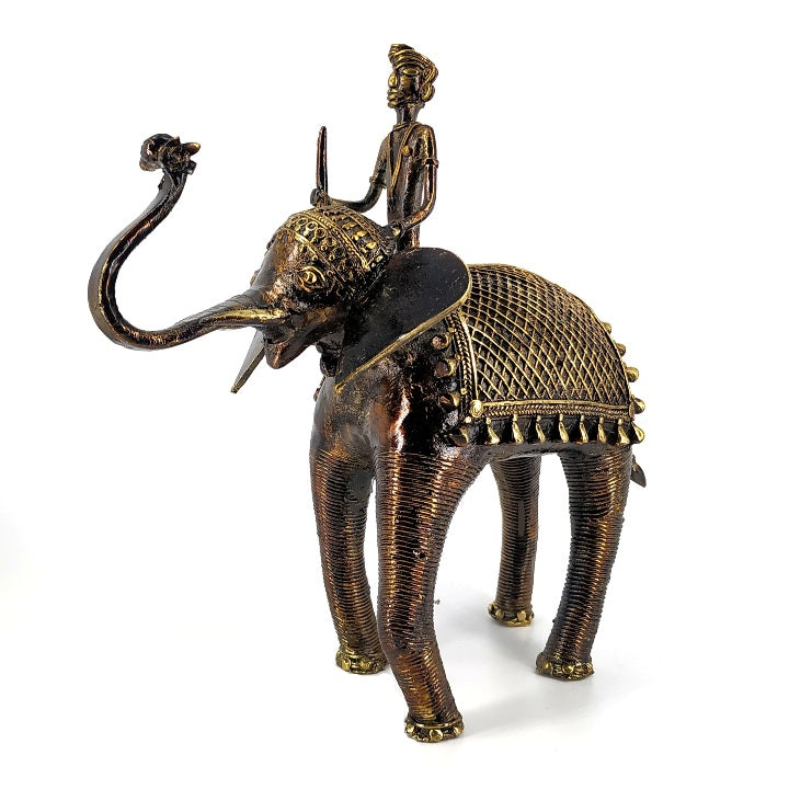 Dhokra Art Vintage Door Pull Elephant Figure Brass Door 